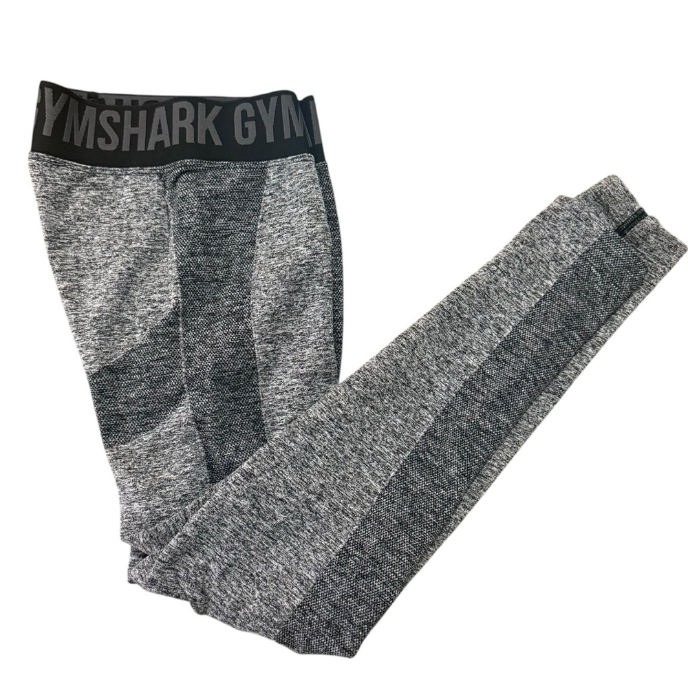 Gymshark Flex Low Rise Athletic Gym Workout Leggings Black Marl Charcoal M - Picture 11 of 14